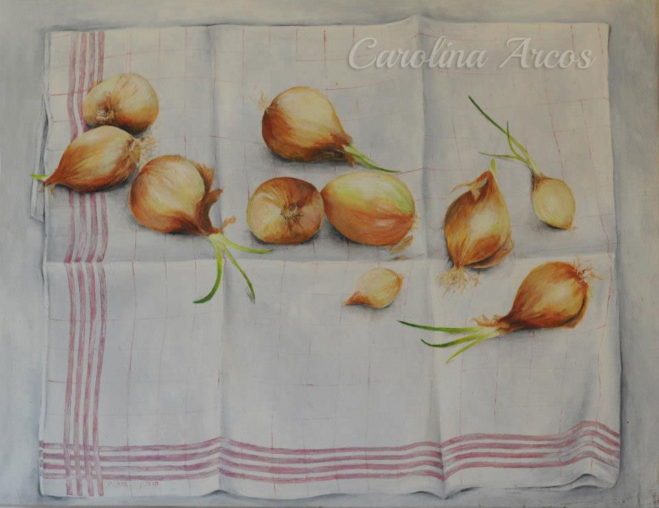 acrylic painting of onions