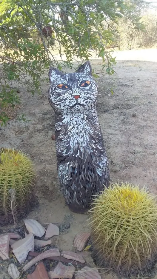Big Cat by Carolina Arcos, mosaic, 40 by 40 cm
