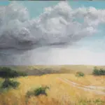 Black Clouds over the Negev by Carolina Arcos, acrylic on canvas, 170 by 150 cm