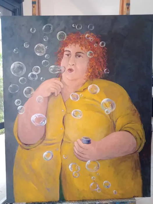 Bubbles by Carolina Arcos, acrylic on canvas