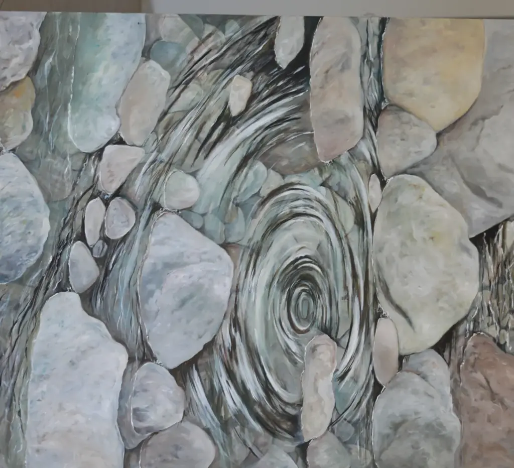 Circles by Carolina Arcos, acrylic on canvas, 170 by 150 cm