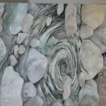 Circles by Carolina Arcos, acrylic on canvas, 170 by 150 cm