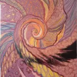Colorful Swirl by Carolina Arcos, acrylic on canvas, 170 by 150 cm