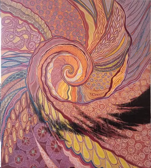 Colorful Swirl by Carolina Arcos, acrylic on canvas, 170 by 150 cm