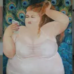 Eva and Her Apple by Carolina Arcos, acrylic on canvas, 170 by 150 cm