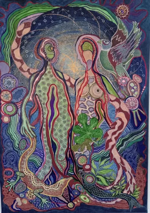 Evolution by Carolina Arcos, acrylic on canvas, 100 by 80 cm