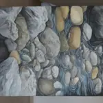 Pebbles by Carolina Arcos, acrylic on canvas, 100 by 70 cm