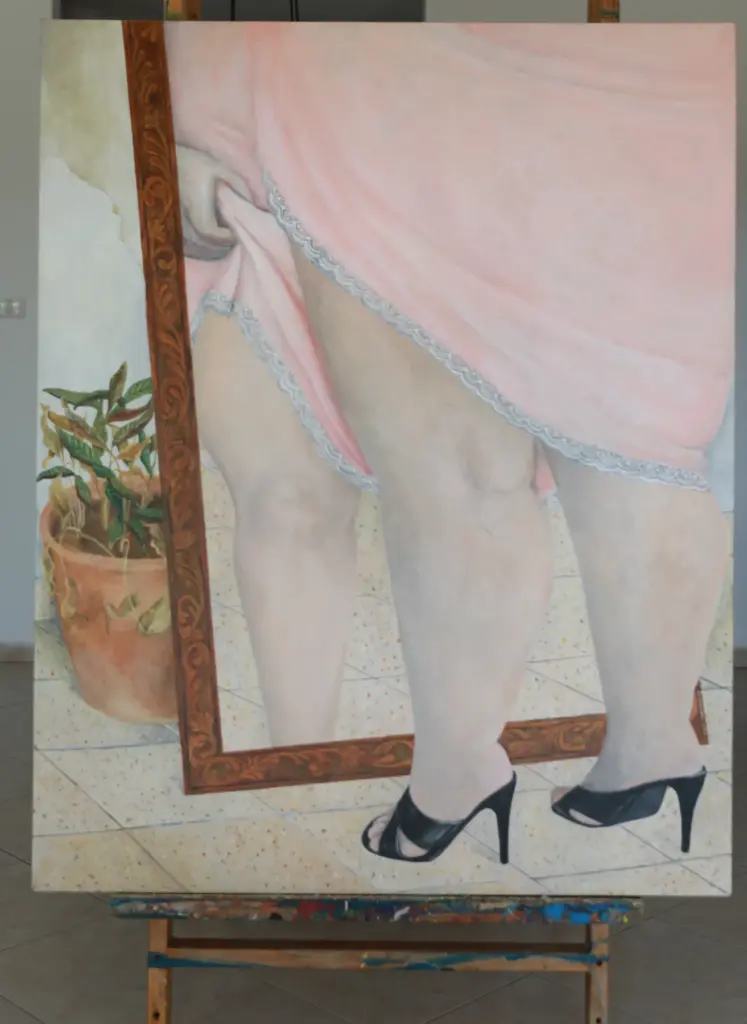Reflection by Carolina Arcos, acrylic on canvas, 100 by 70 cm