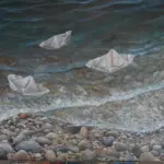Tomorrow the Ships Might Sail by Carolina Arcos, acrylic on canvas, 150 by 120 cm