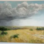 Track through the Field by Carolina Arcos, acrylic on canvas